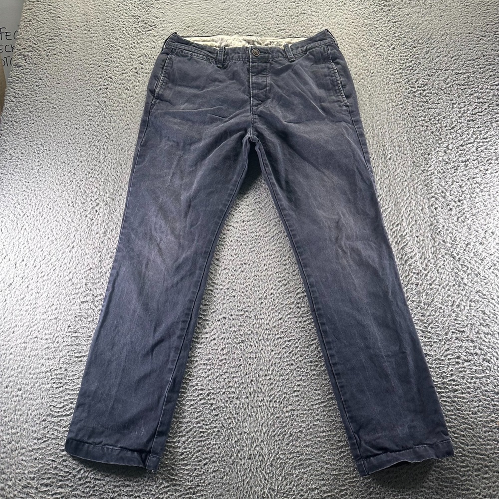 Abercrombie & Fitch Pant Mens 30x30 Blue Cotton Chino Straight Business Preppy
